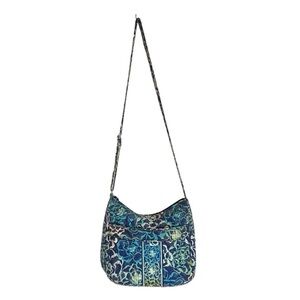 VERA BRADLEY Retired Katarina Blues Carryall Quilted Crossbody Shoulder Handbag